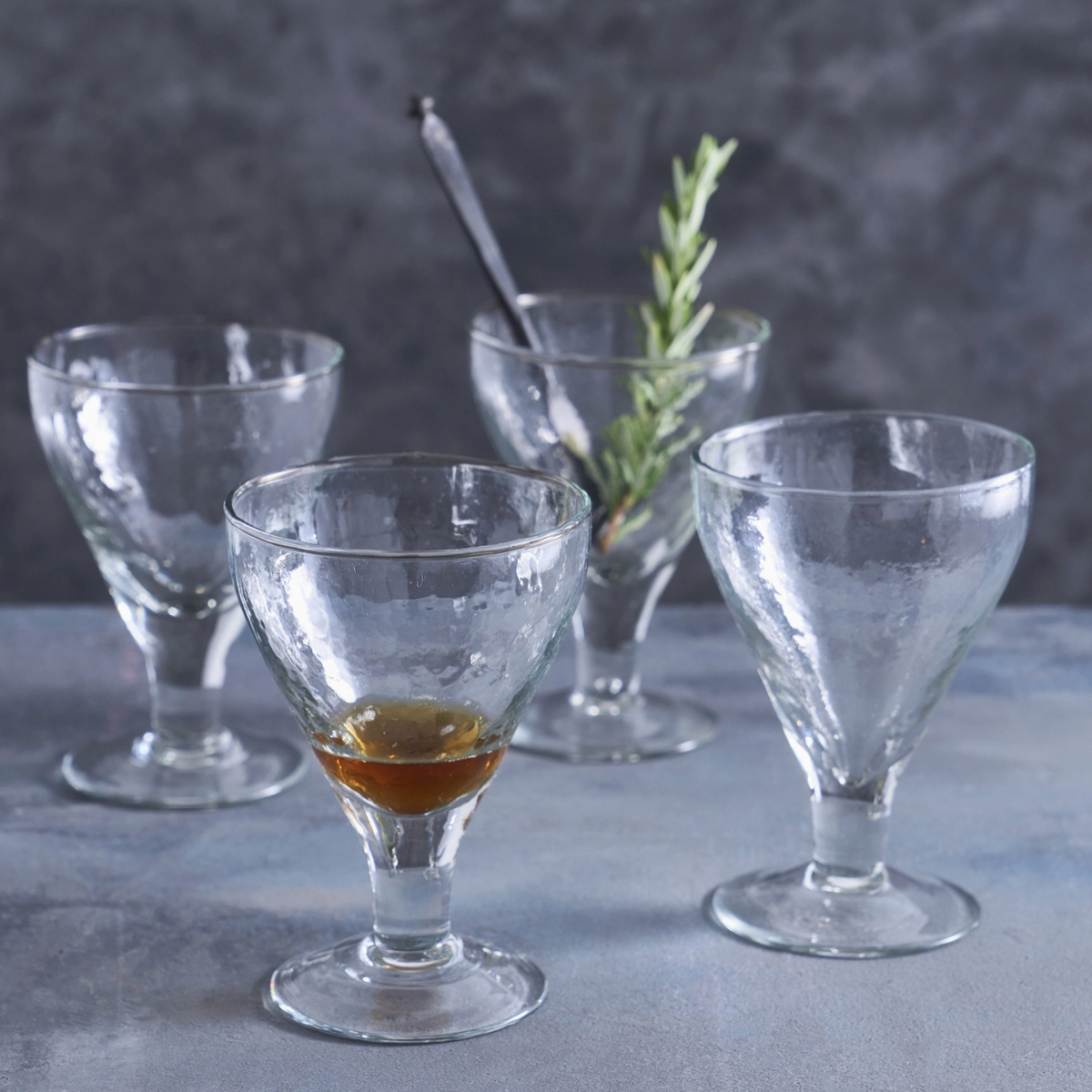 Pebbled Footed Goblets - Set of 4