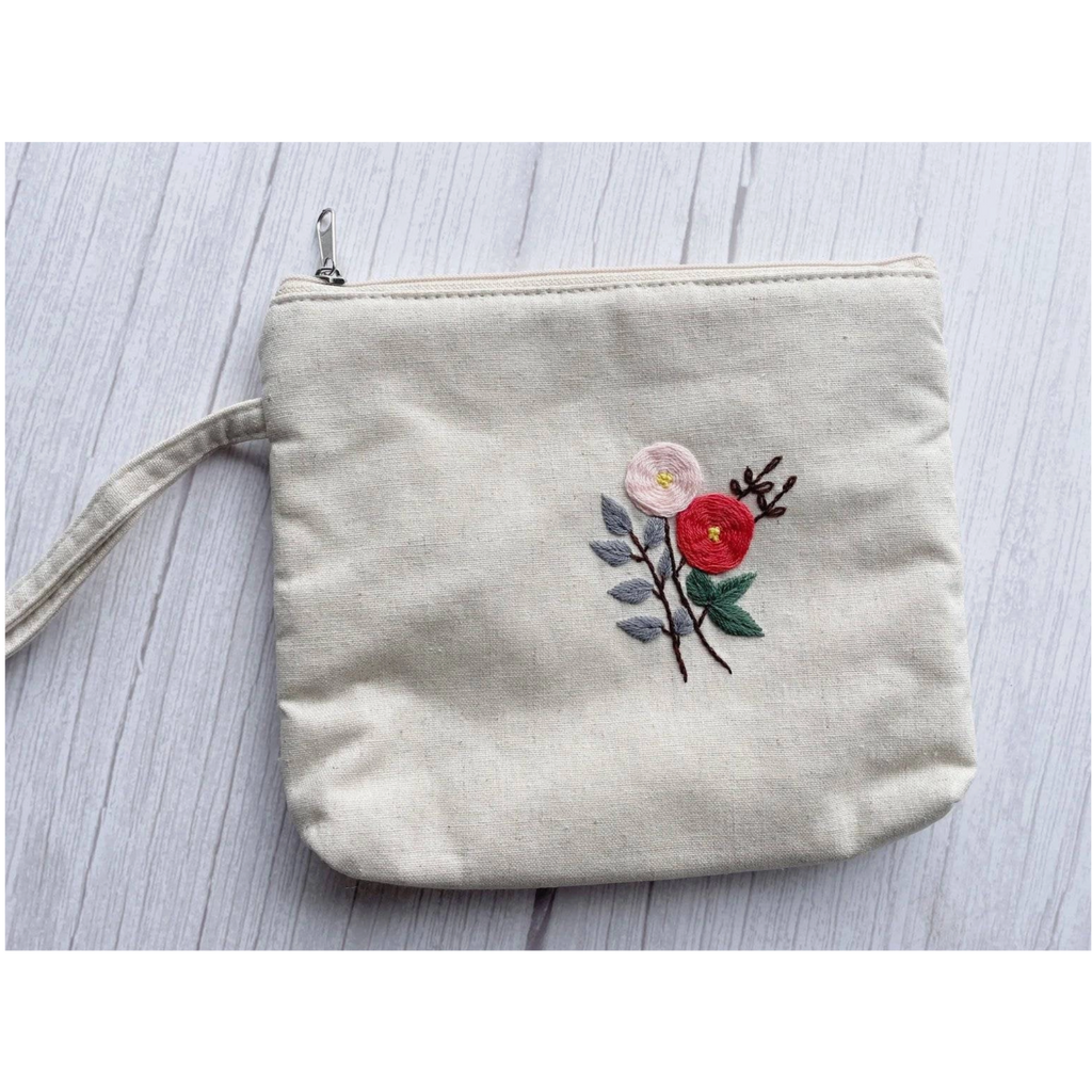 Flower Embroidered Cosmetics Bag