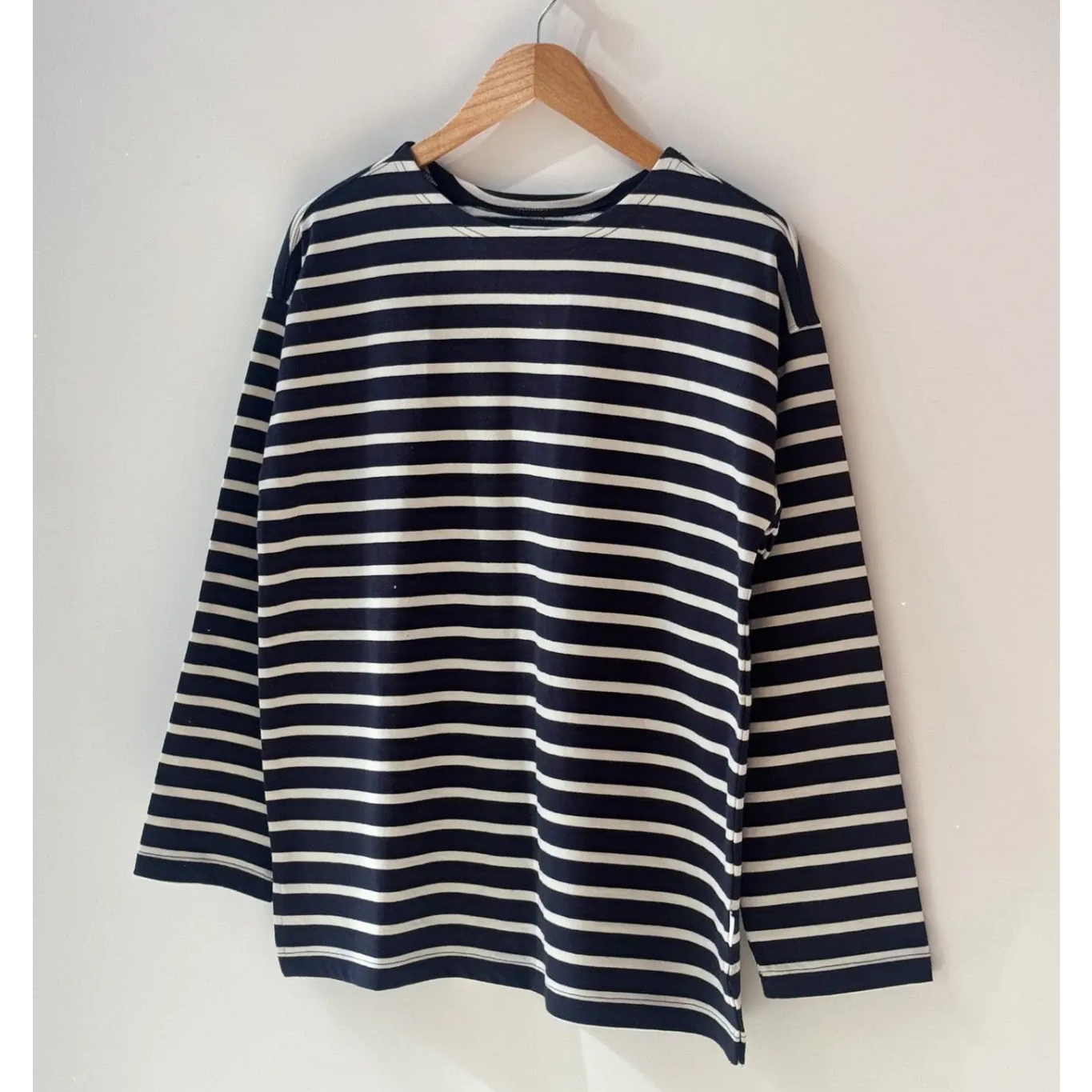 Marseille Top-Blue Stripe on Cream