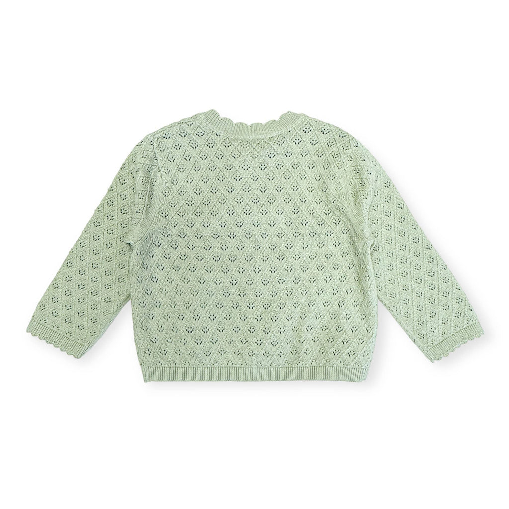 Mae Floral Pointelle Baby Sweater Knit Cardigan (Organic)