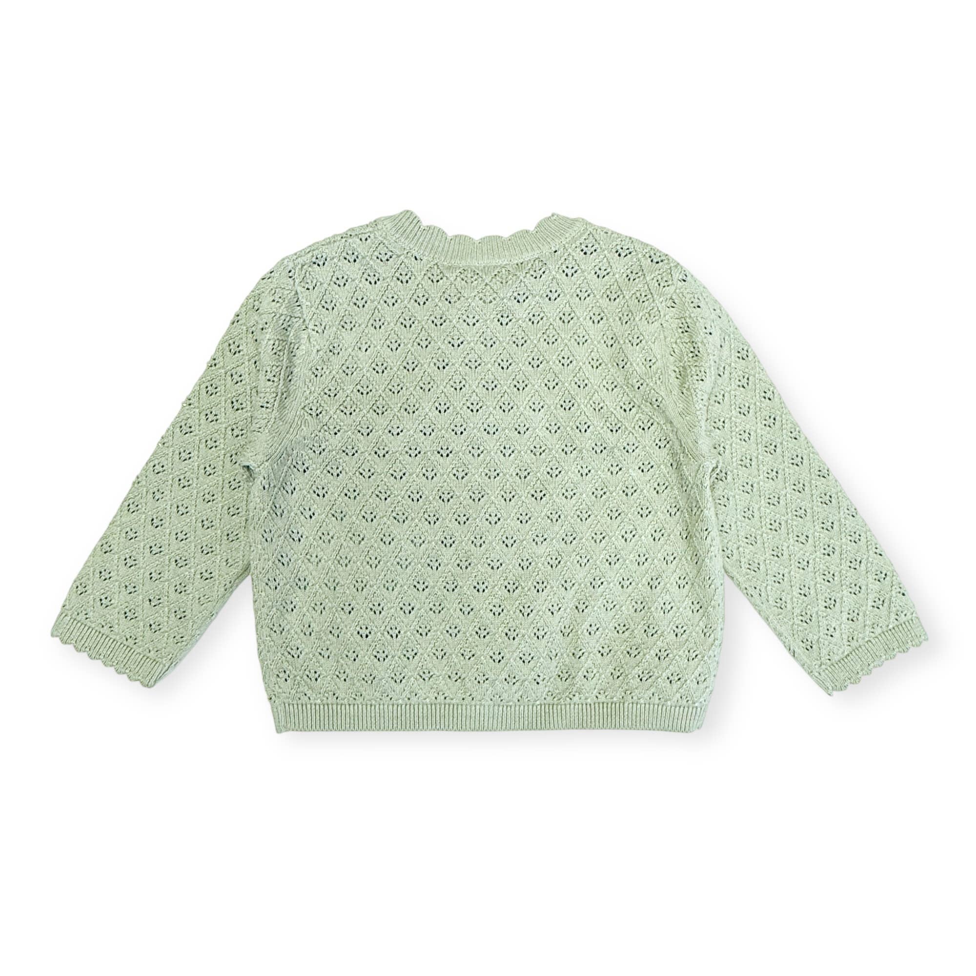 Mae Floral Pointelle Baby Sweater Knit Cardigan (Organic)