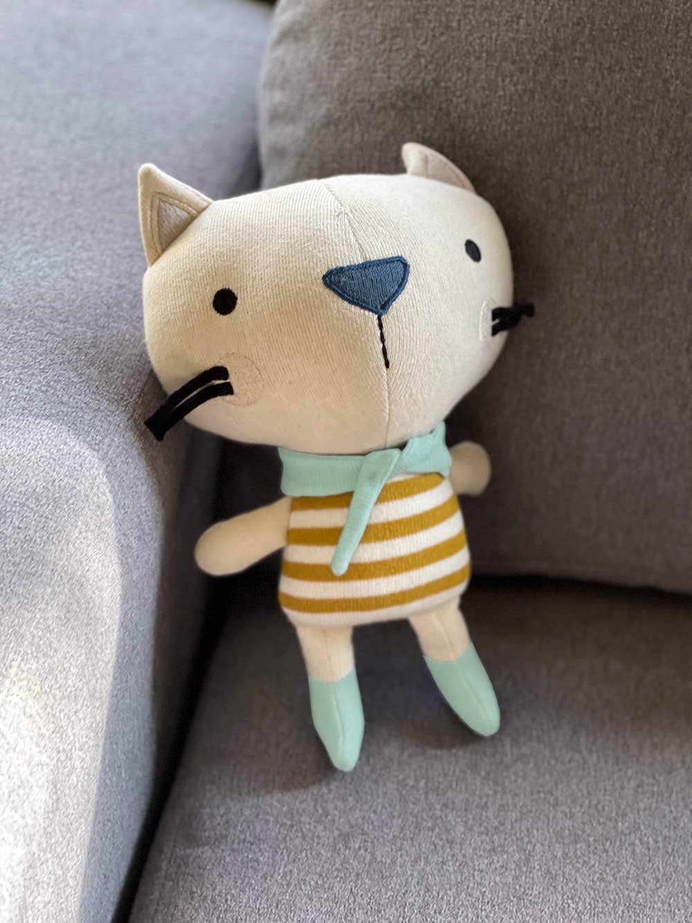 Remi Cat- Organic Fine Knit Stuffed Animal Baby Toy