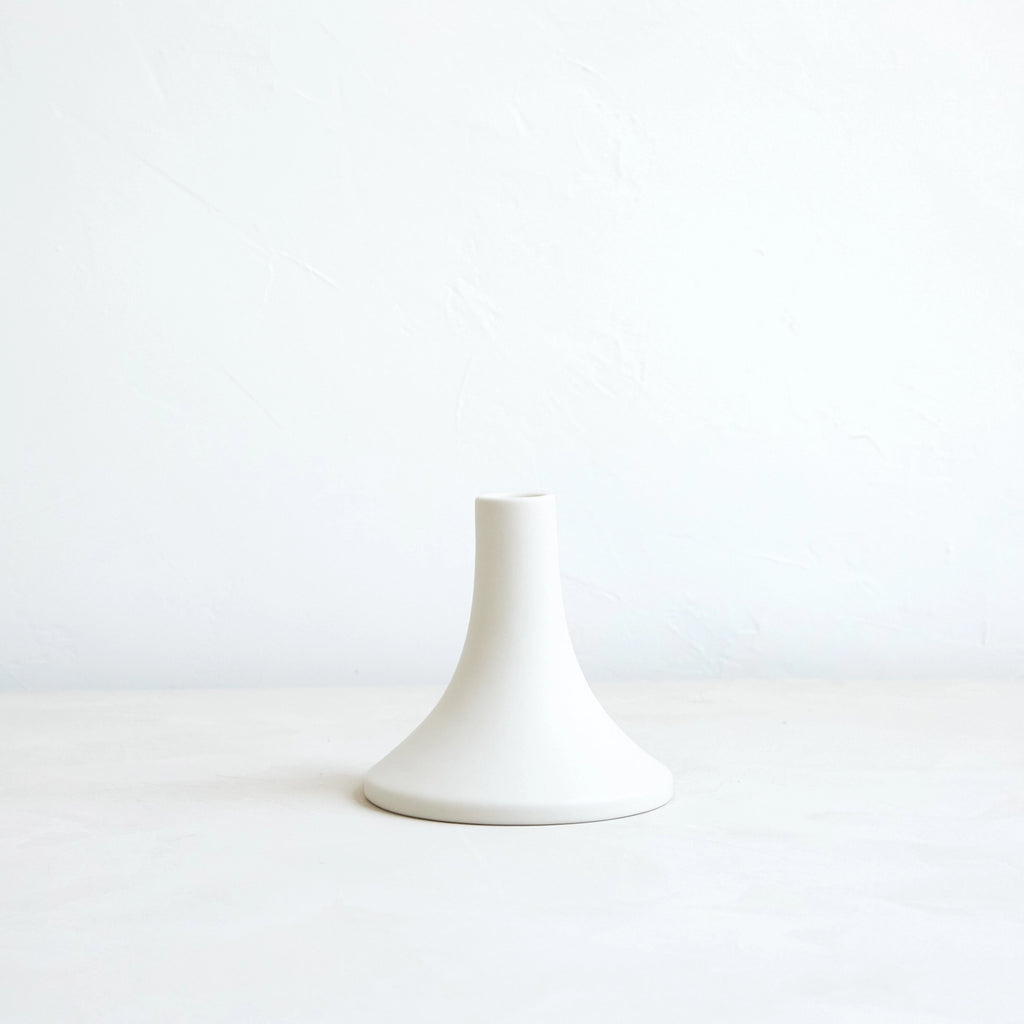 Ceramic Grand Taper Holder, Matte White