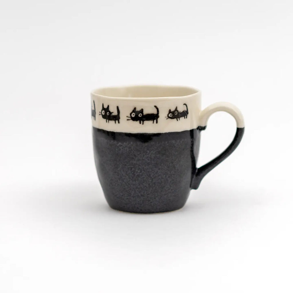 Handmade Cat Mug - Black