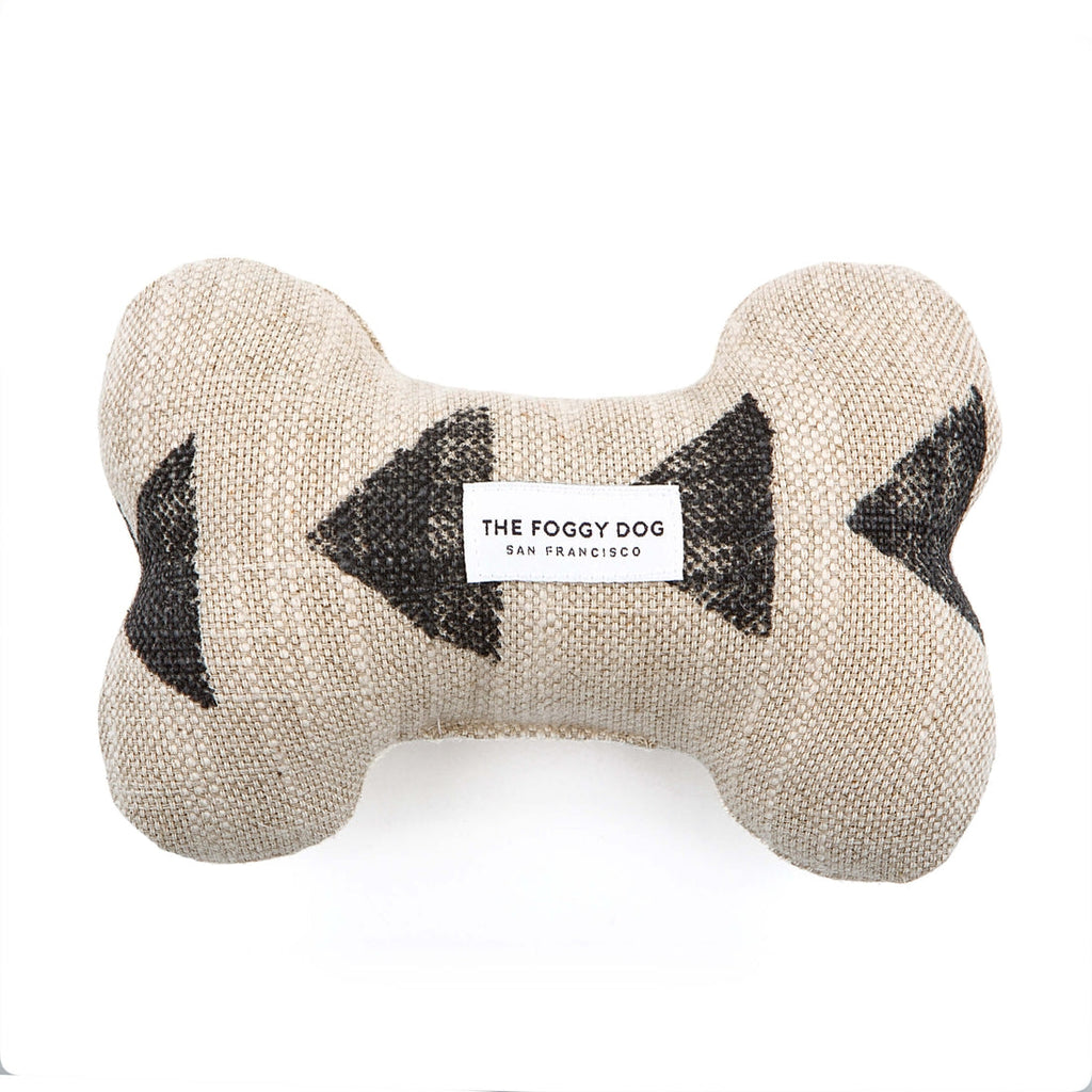 The Foggy Dog Amani Sand Dog Bone Squeaky Toy