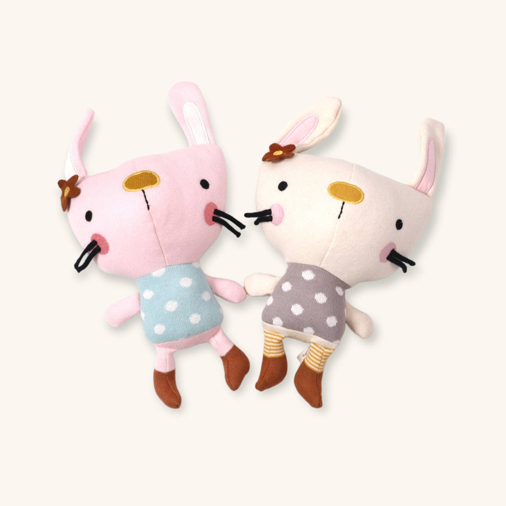 Sam Bunny- Organic Fine Knit Stuffed Animal Baby Toy