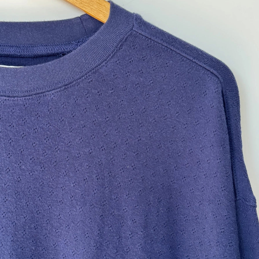 Pointelle Core Sweatshirt - Navy