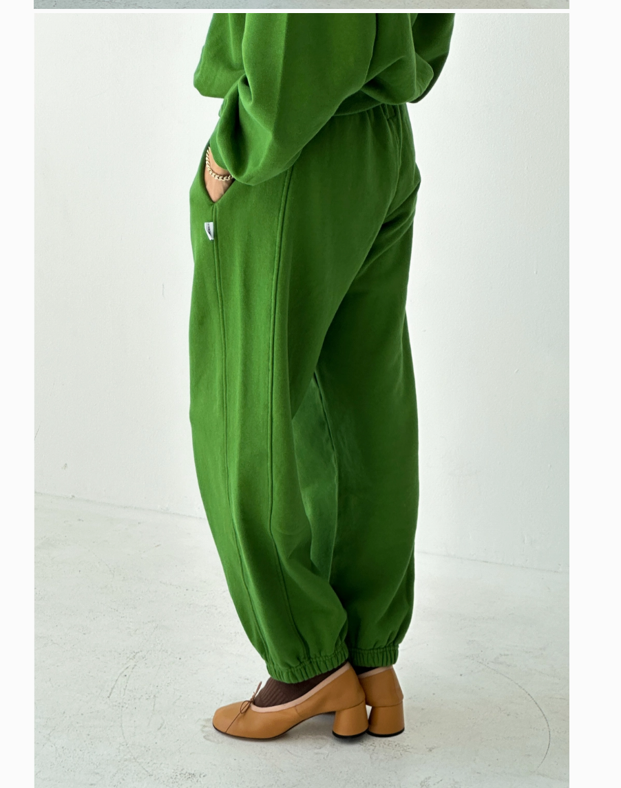 French Terry Balloon Pants - Avocado