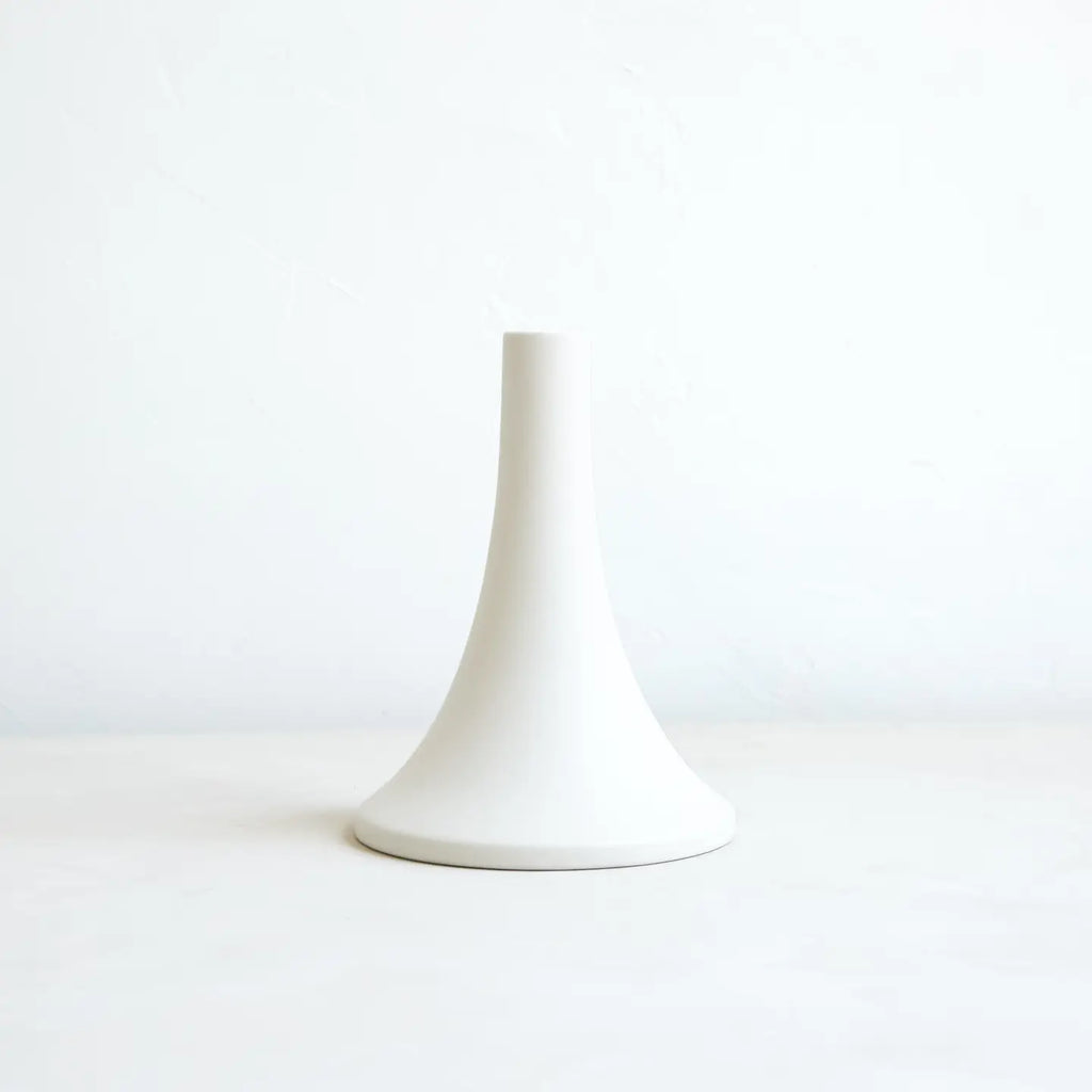 Ceramic Grand Taper Holder, Matte White
