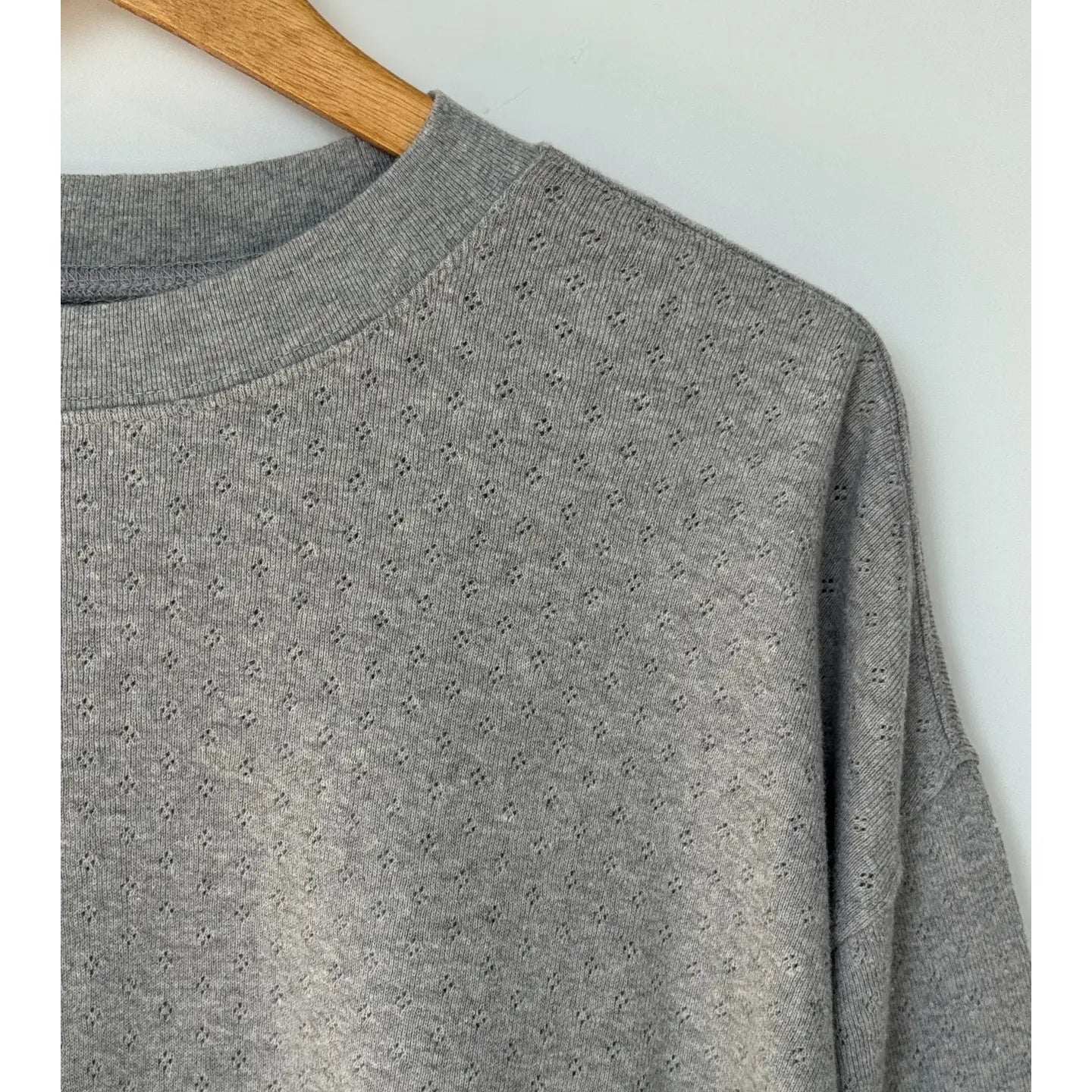 Pointelle Core Sweatshirt - Melange Grey (HT. Grey)