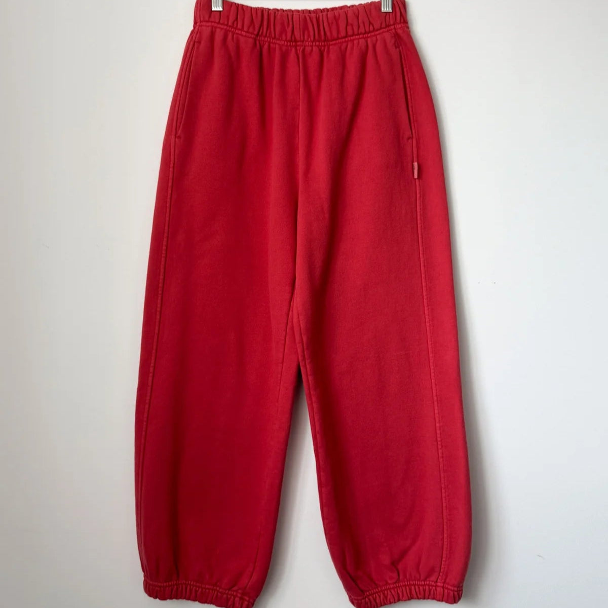 French Terry Balloon Pants - Coral Red