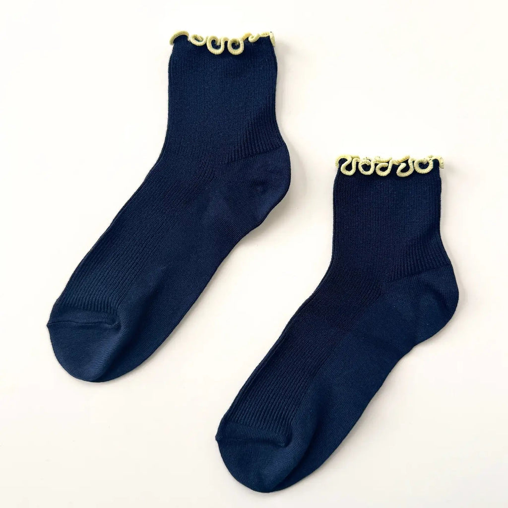 The Petite Ruffled Modal Socks