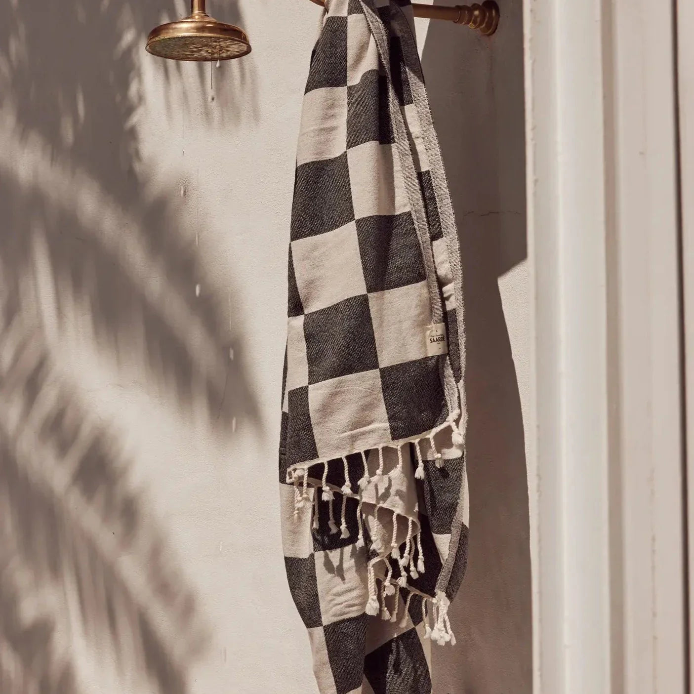 Saarde Sicily Turkish Beach Towel - Black