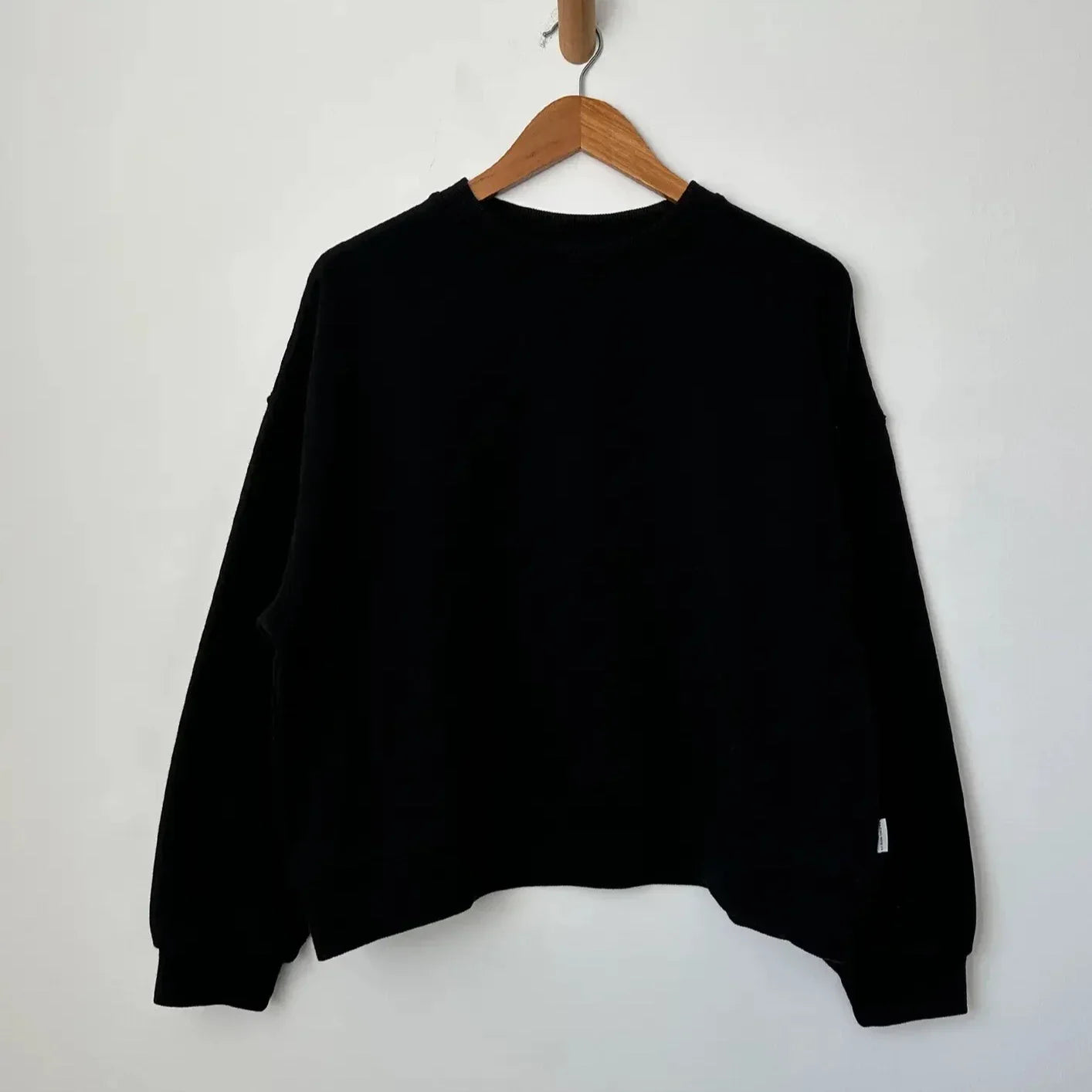 French Terry Poche Top - Black