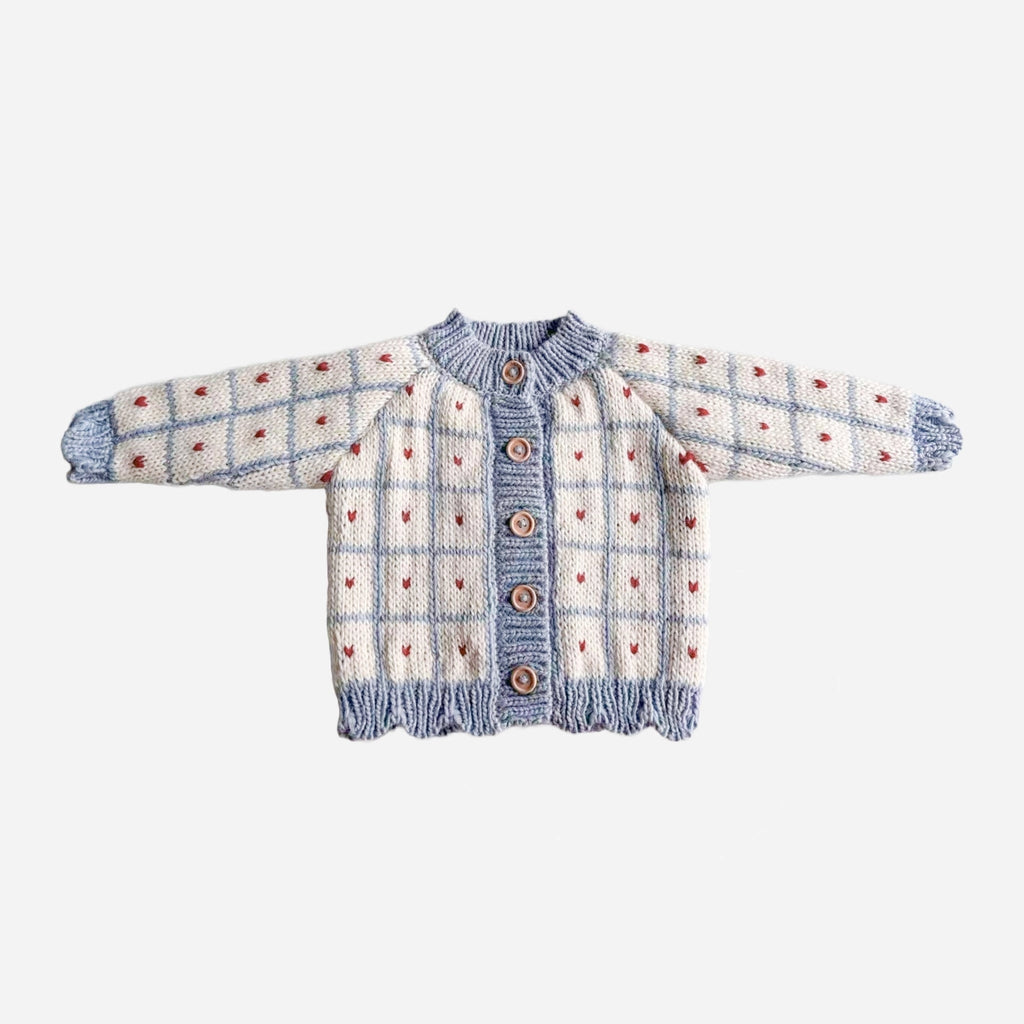 Windowpane Cardigan Pink Checkered Baby Gift Fall Girl (Copy)