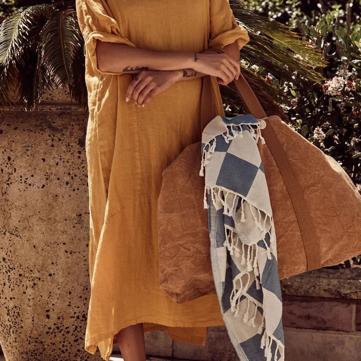 Saarde Sicily Turkish Beach Towel - Storm Blue