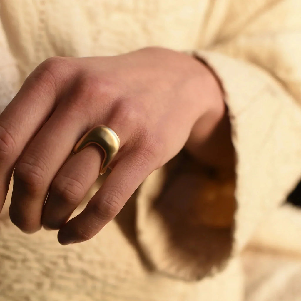8.6.4 Design RI-K-69 Sculptural Ring in Brass & Sterling Silver