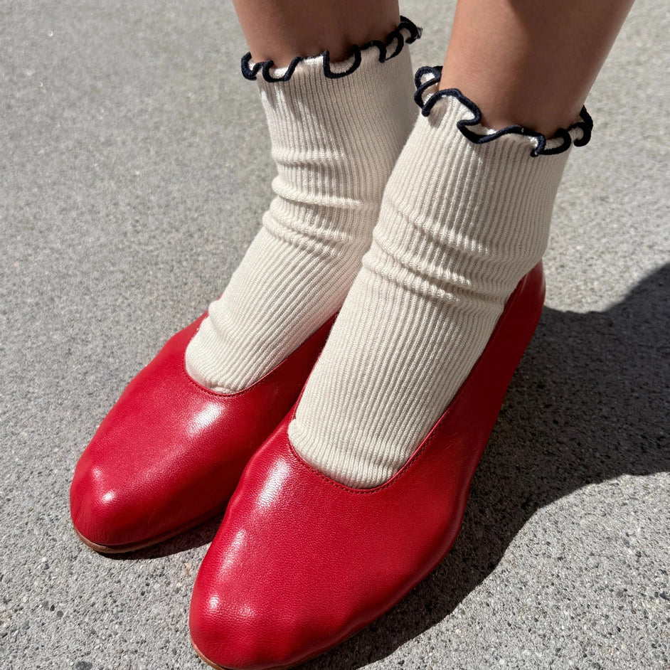 The Petite Ruffled Modal Socks