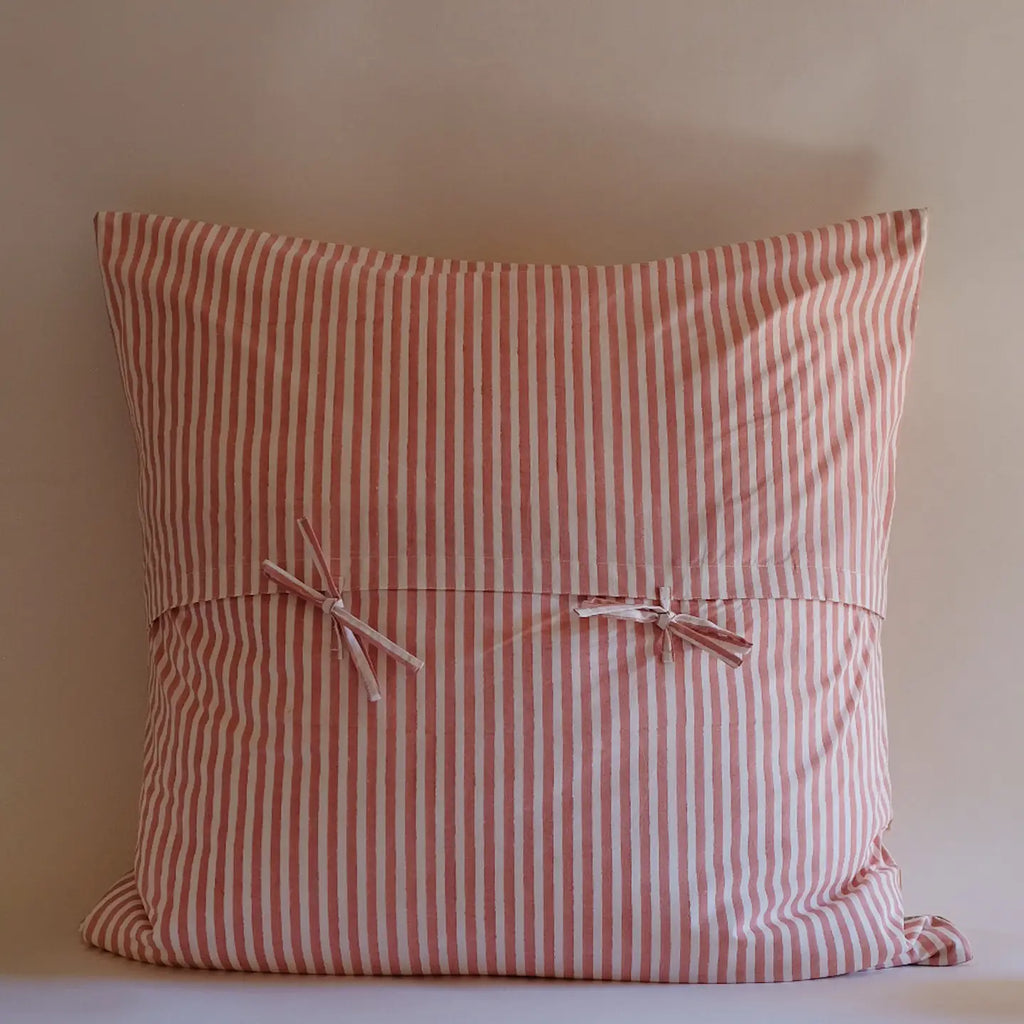 DIA - Hand Block-printed Quilted Euro Sham CASE Only (Cafe Au Lait)