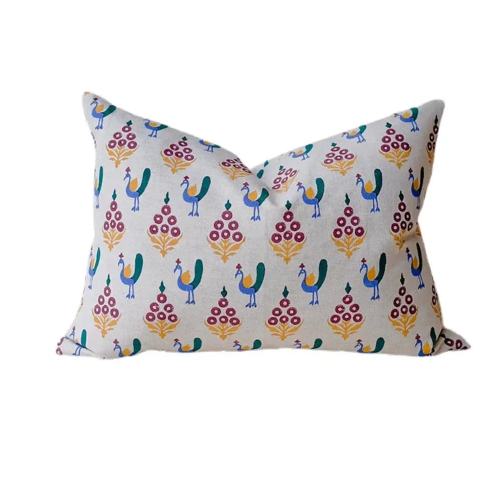 Soil to Studio VANI - Hand Block Printed Linen Pillowcase - Cloud w/insert
