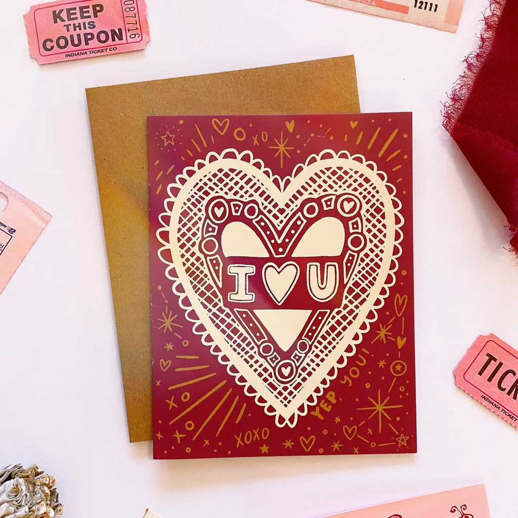 Abbie Ren | I Heart You Valentine's Day Greeting Card