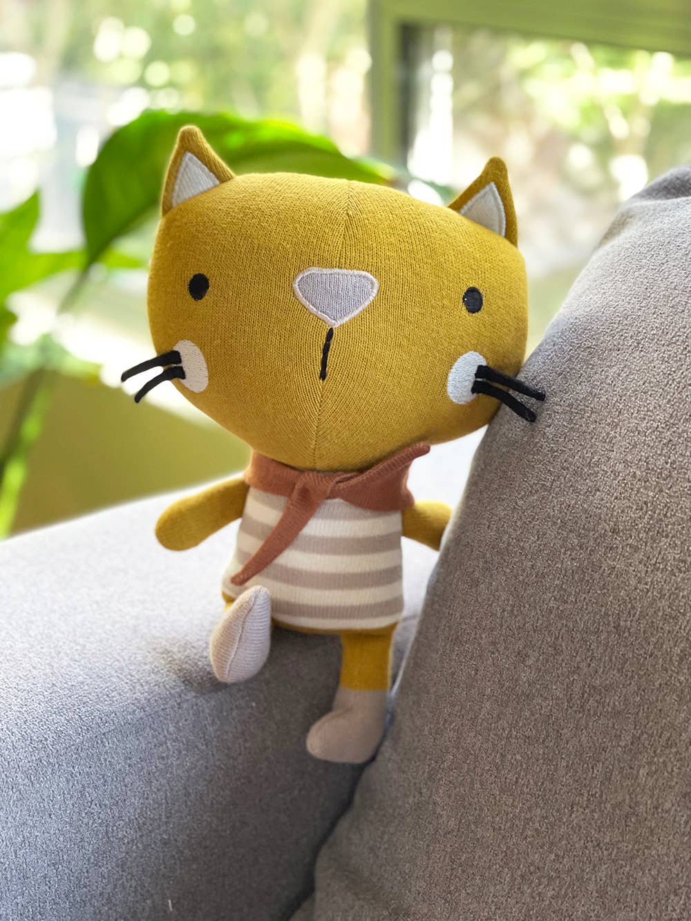 Remi Cat- Organic Fine Knit Stuffed Animal Baby Toy