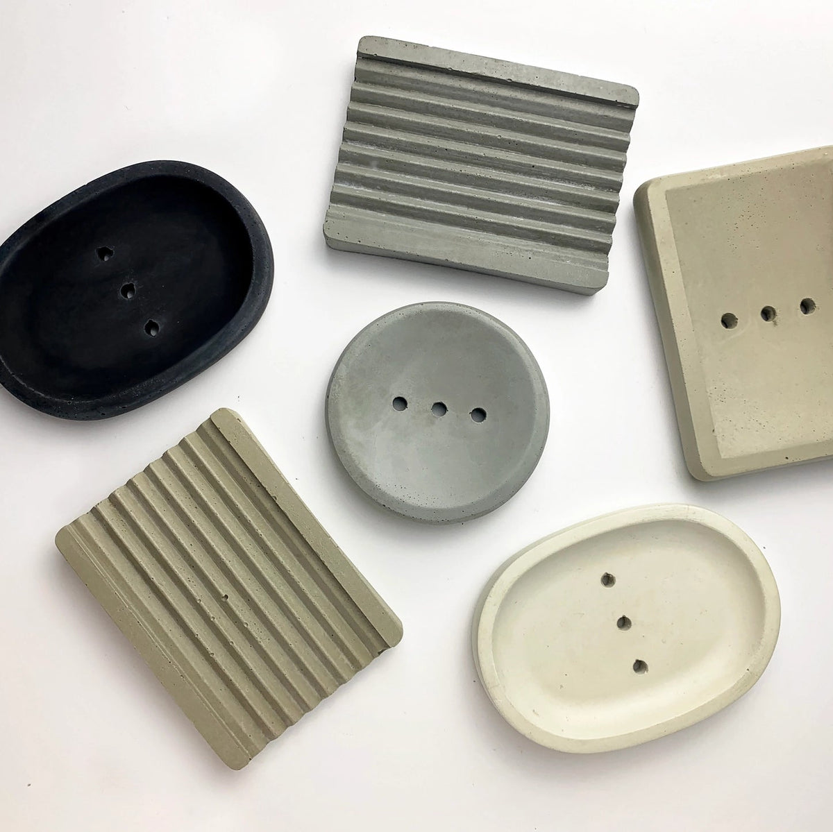 Handmade Concrete Soap Dish - Ridged