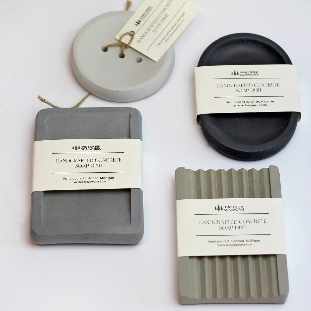 Handmade Concrete Soap Dish - Ridged