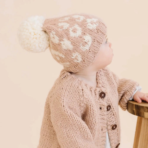 Cheetah Hat - Latte/Cream