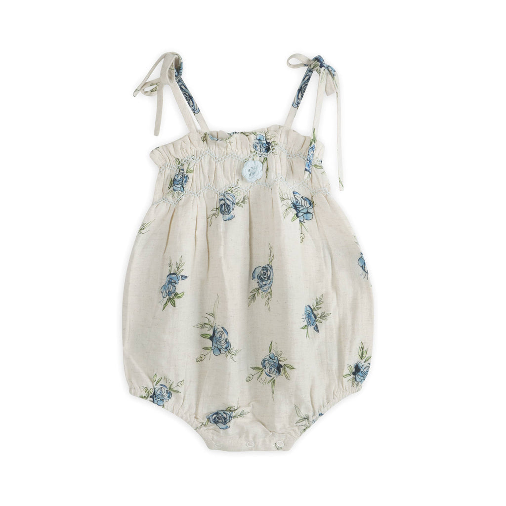 Anais Floral Baby Romper + Headband (Linen Blend)