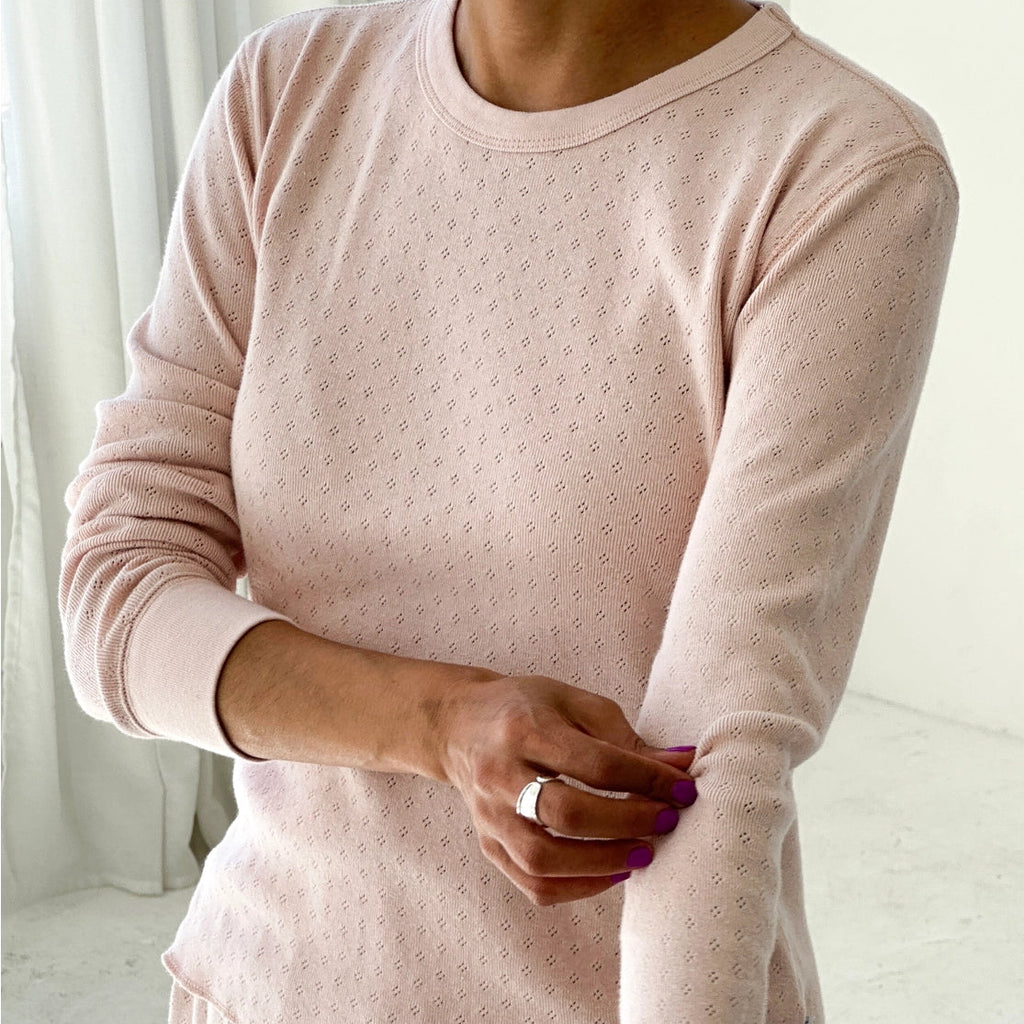 Pointelle Fundamental Tee-Baby Pink
