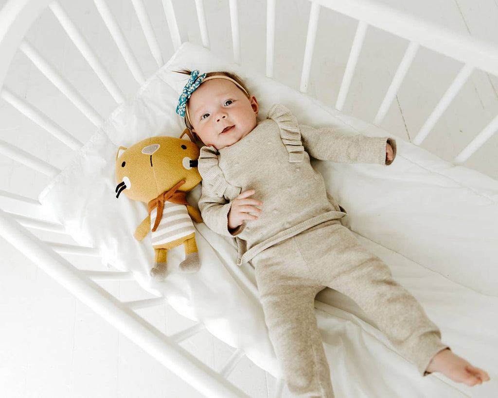 Remi Cat- Organic Fine Knit Stuffed Animal Baby Toy