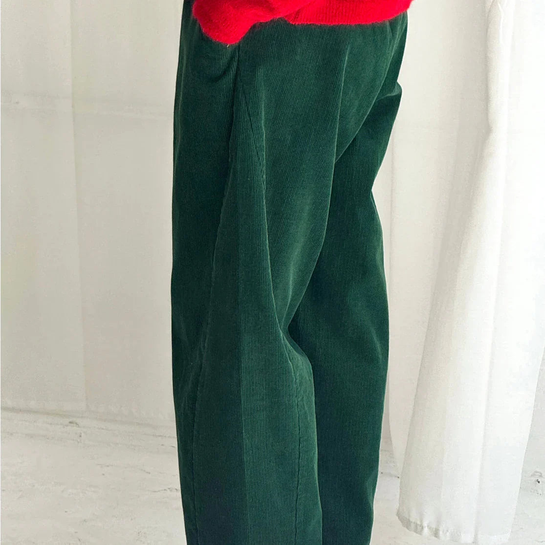 Corduroy Arc Pants-Foret