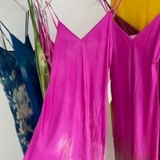 Marea - Dyed Silk Sheath - Fuscia