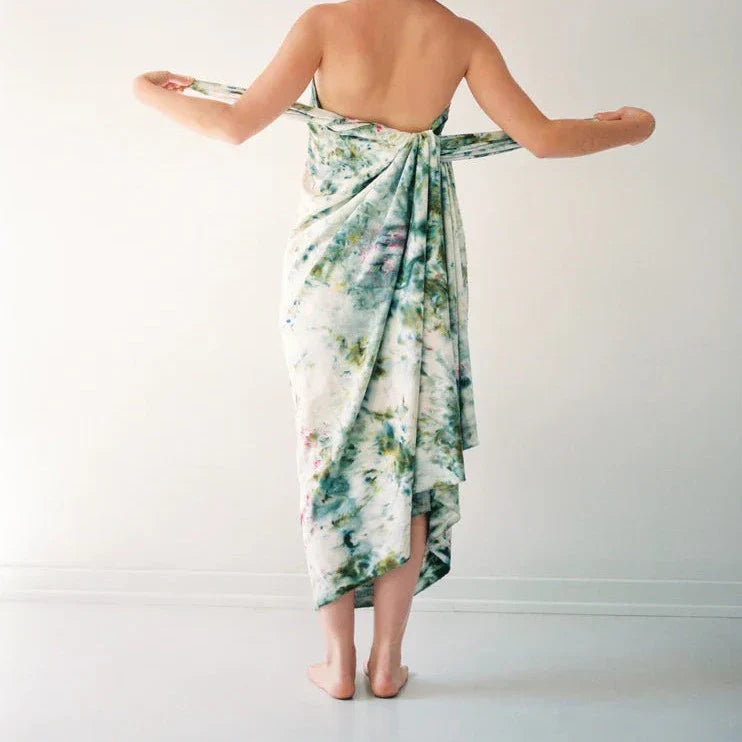 Raw Silk Beach Throw/Wrap - Garden Party