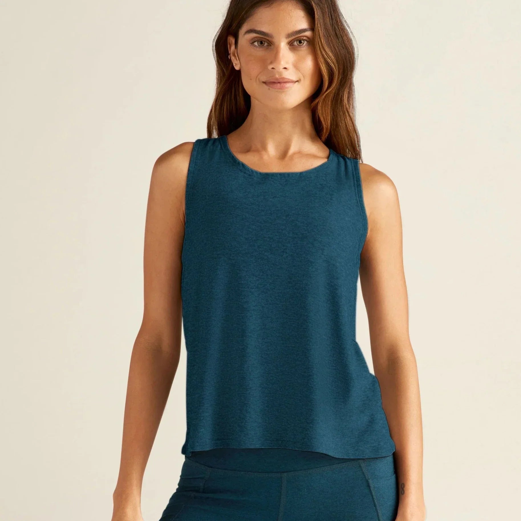 Beyond Yoga Featherweight Aquarius Tank - Blue Gem Heather