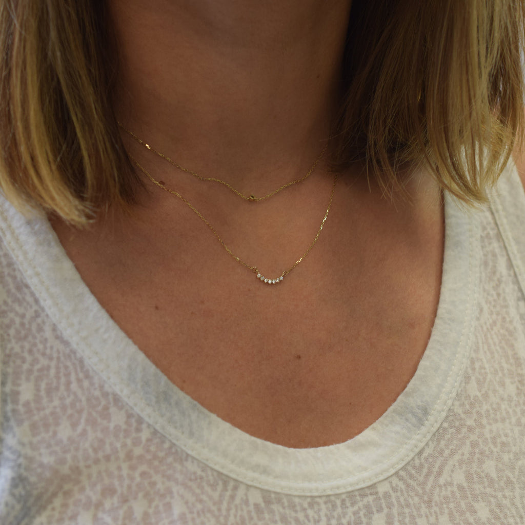 14k Gold Diamond Cascade Pendant