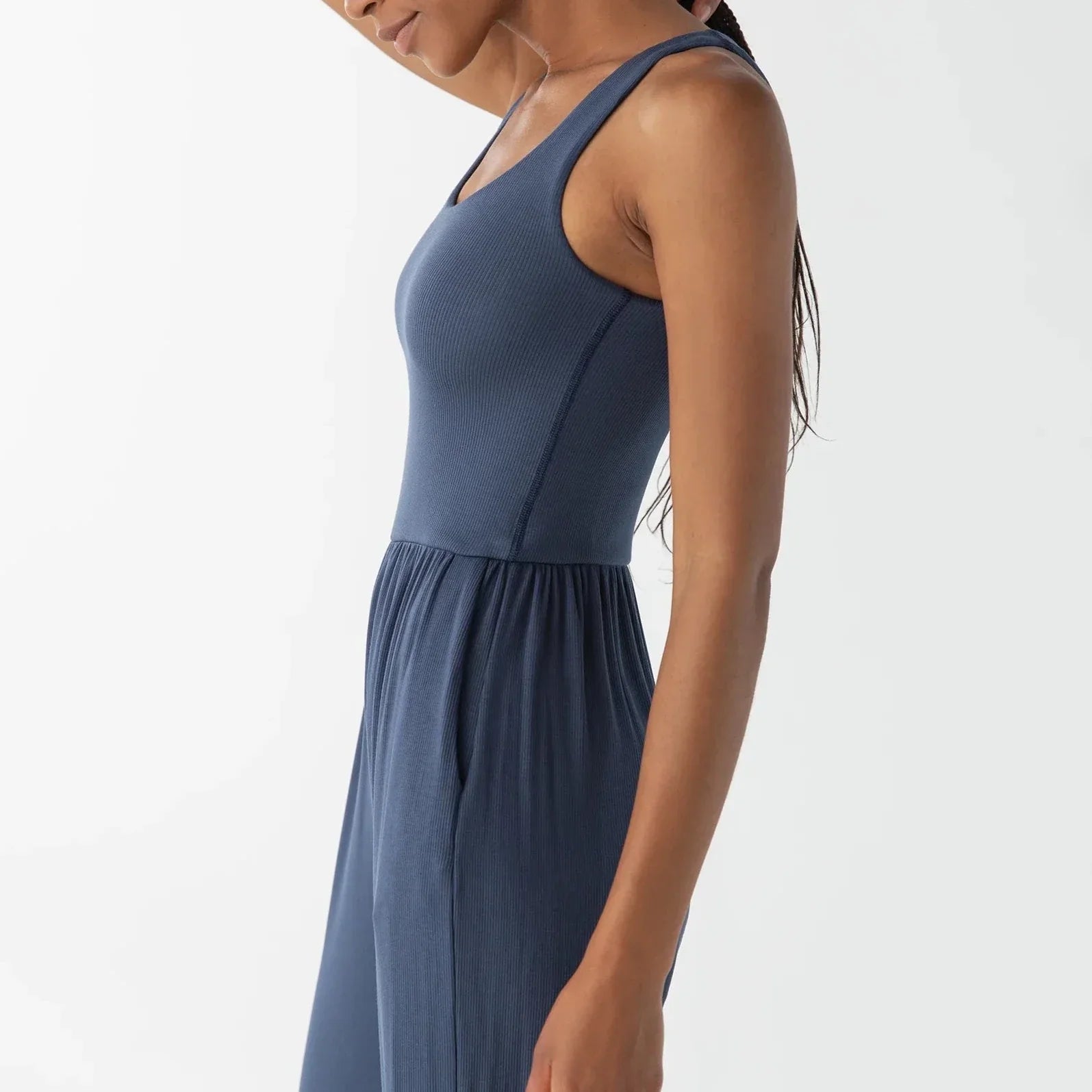 Imbodhi Hana Jumpsuit - Ribbed Indigo
