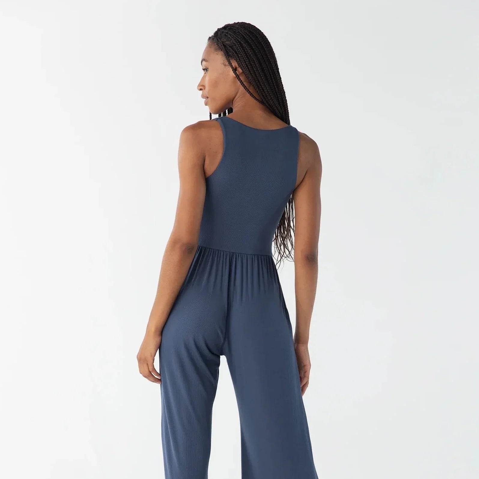 Imbodhi Hana Jumpsuit - Ribbed Indigo