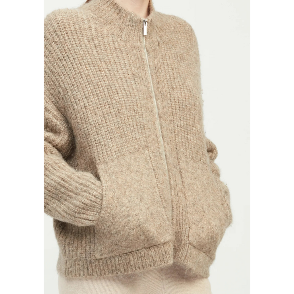 Alpaca Bomber Zip Cardigan