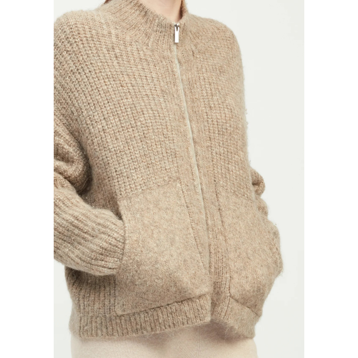 Alpaca Bomber Zip Cardigan