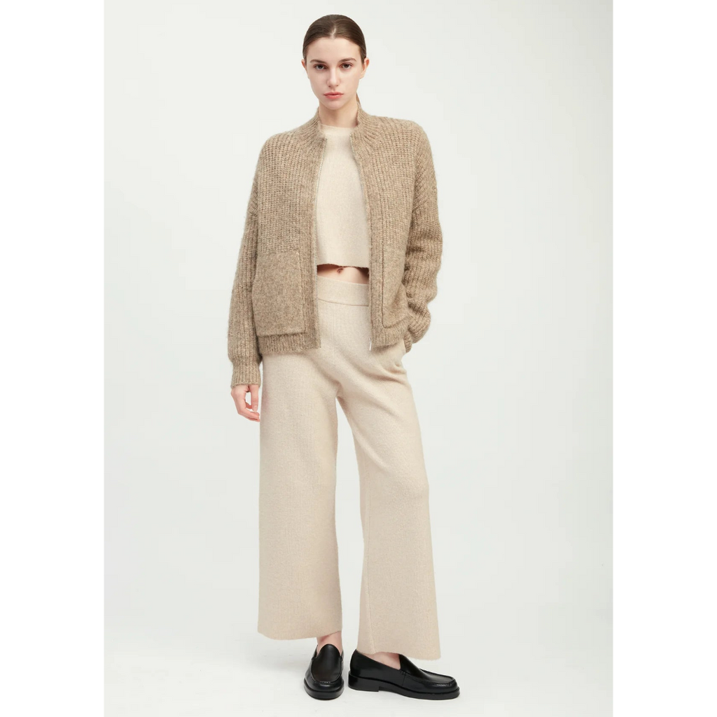 Alpaca Bomber Zip Cardigan