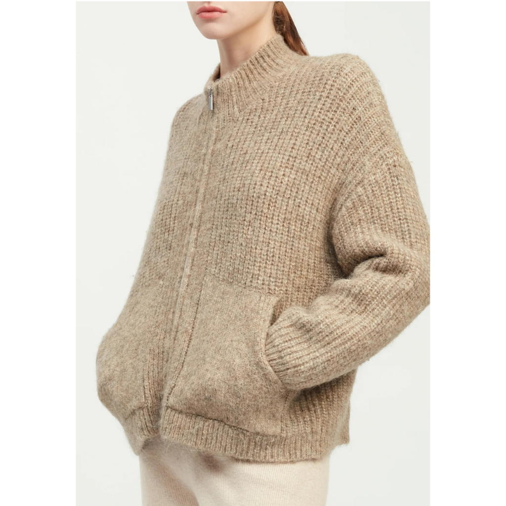Alpaca Bomber Zip Cardigan