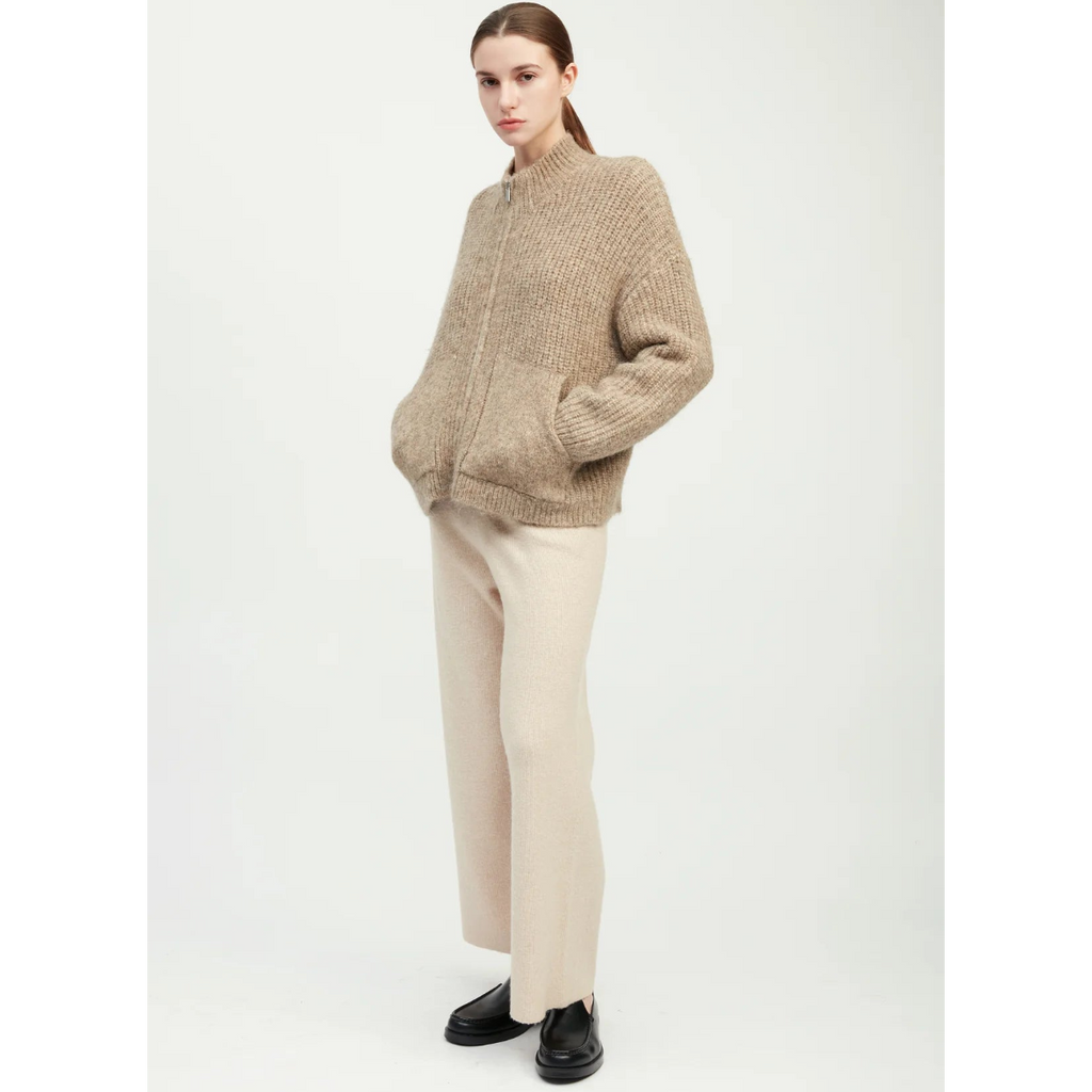 Alpaca Bomber Zip Cardigan