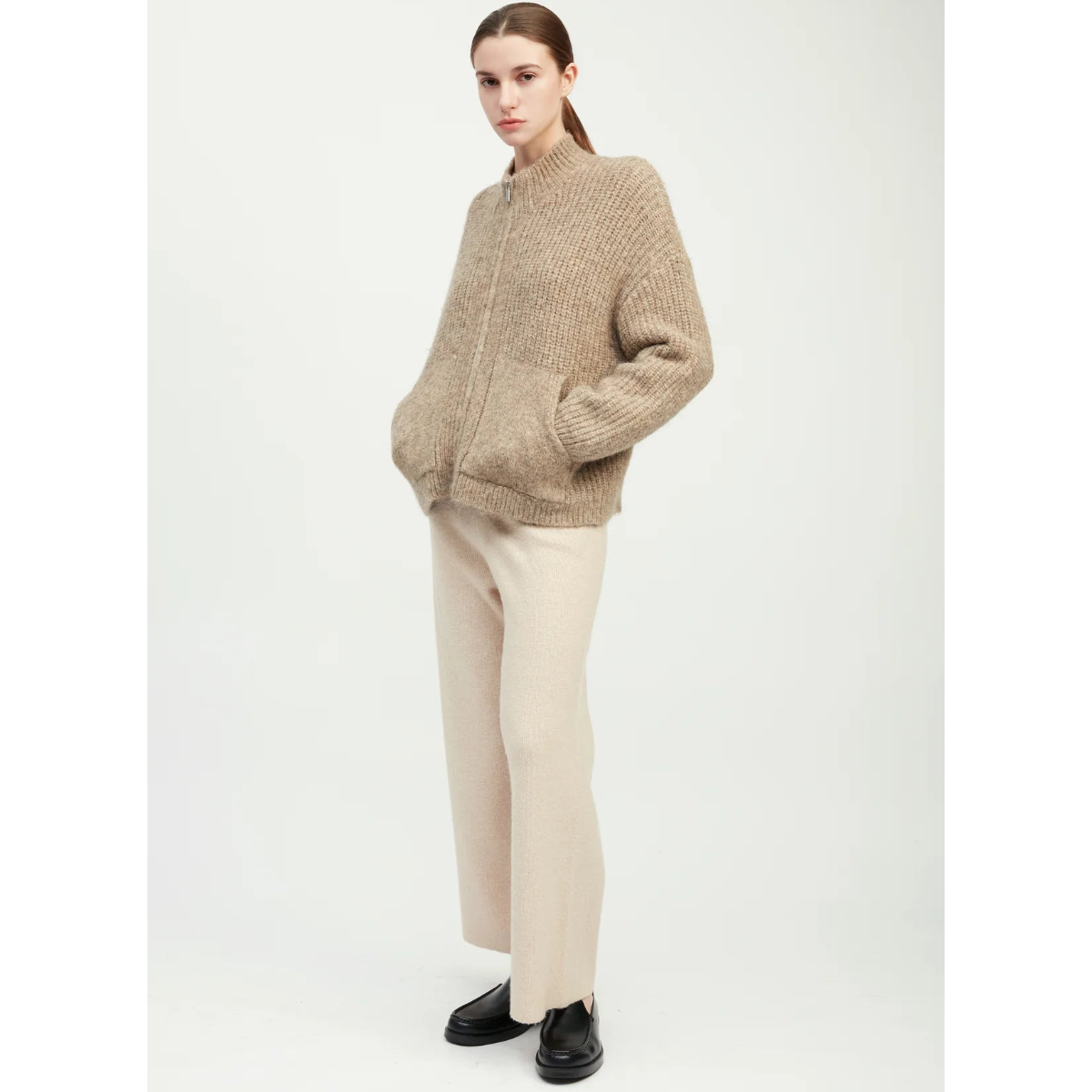 Alpaca Bomber Zip Cardigan