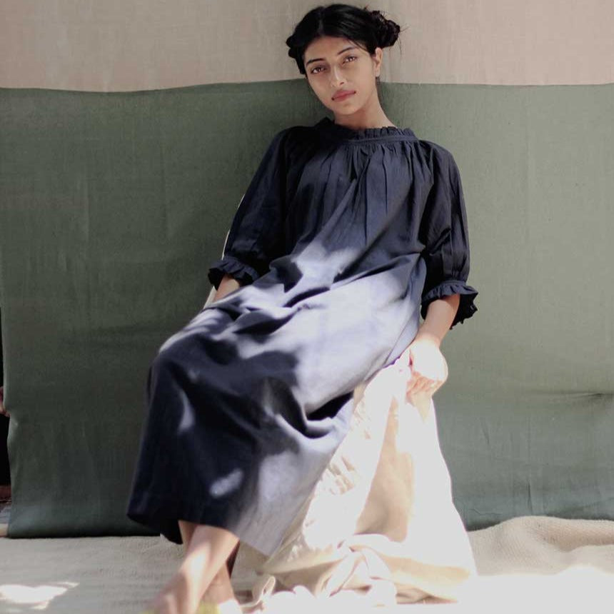 Runaway Bicycle JILL Cotton Dress - Arya Blue