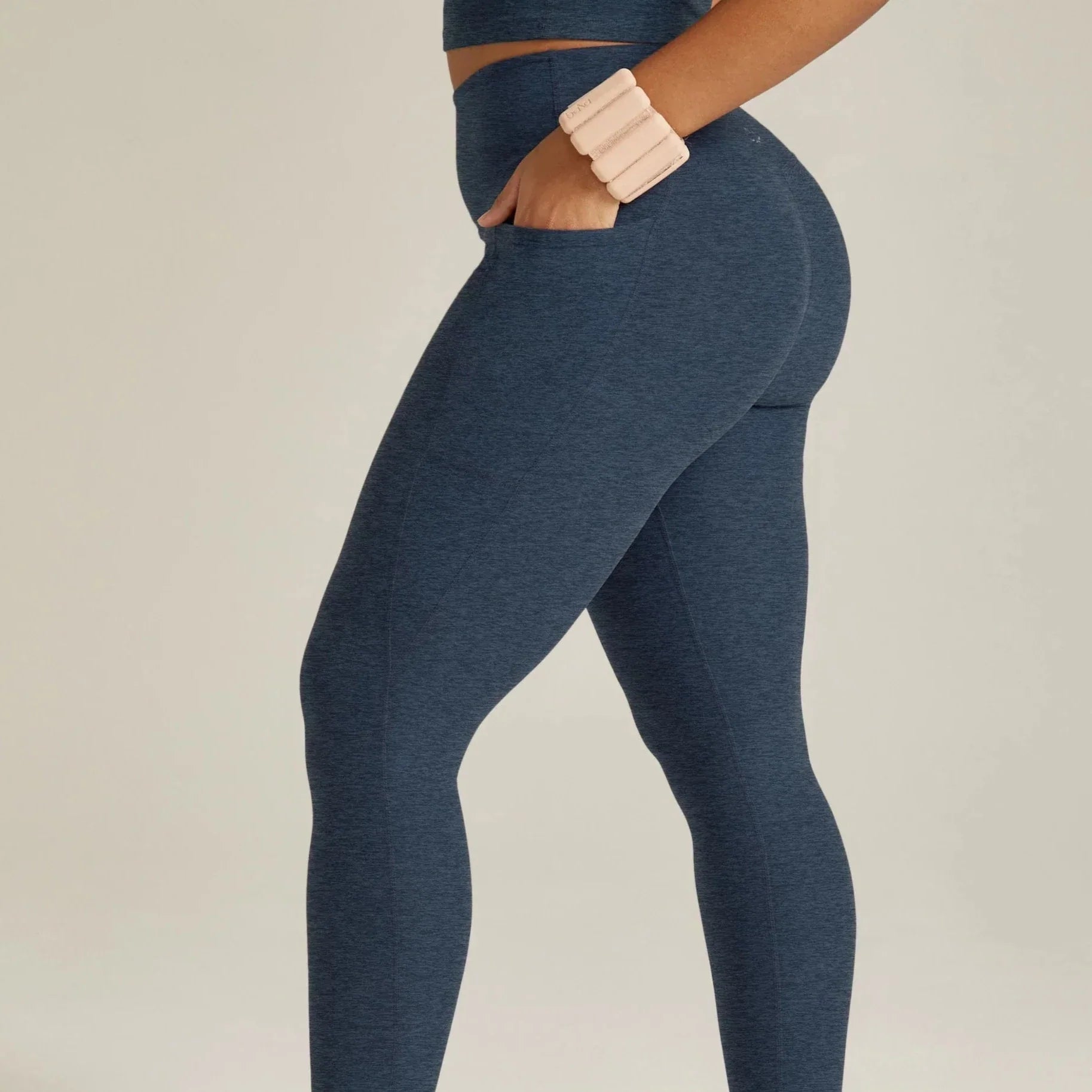 Beyond Yoga Spacedye Out of Pocket High Waisted Midi Legging - Nocturnal Navy