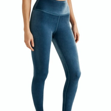High Waisted Midi Legging - Blue Gem