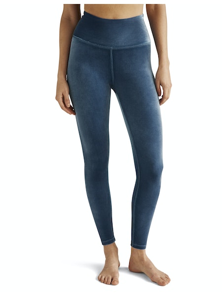 High Waisted Midi Legging - Blue Gem