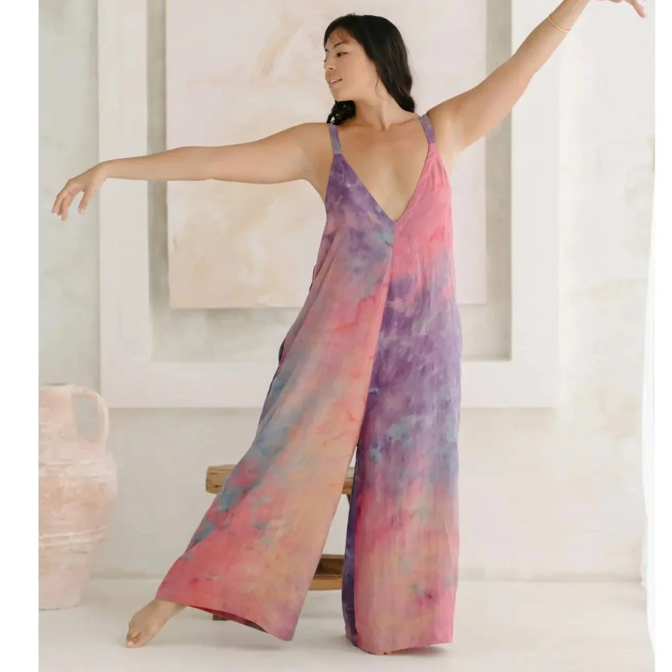 Myrah Penaloza Playsuit - Rainbow Plant Dyed